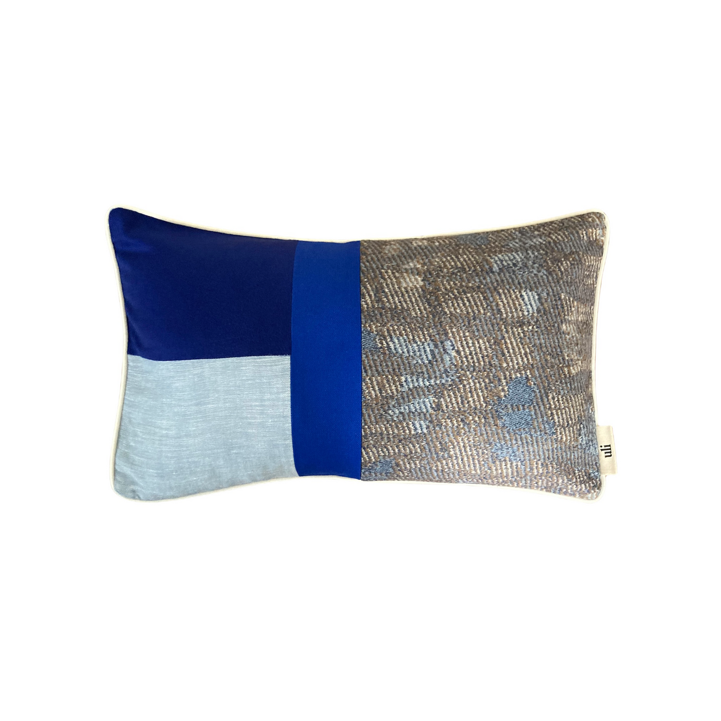 Coussin rectangulaire Bleu en Velours et laine