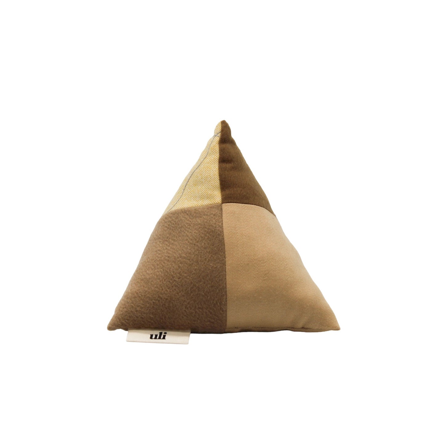 Coussin triangulaire marron à motifs - Uli